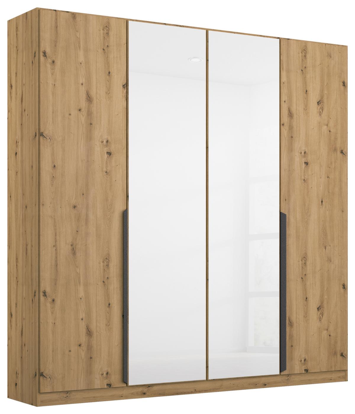 DULAP USI ROTATIVE ARTEMIS - alb/stejar Artisan, Modern, sticlă/material pe bază de lemn (181/210/54cm) - Modern Living