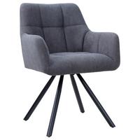 KRZESŁO Z PODŁOKIETNIKAMI REINHOLD - czarny/ciemnoszary, Design, metal/tkanina (57/82/61cm) - Hom`in