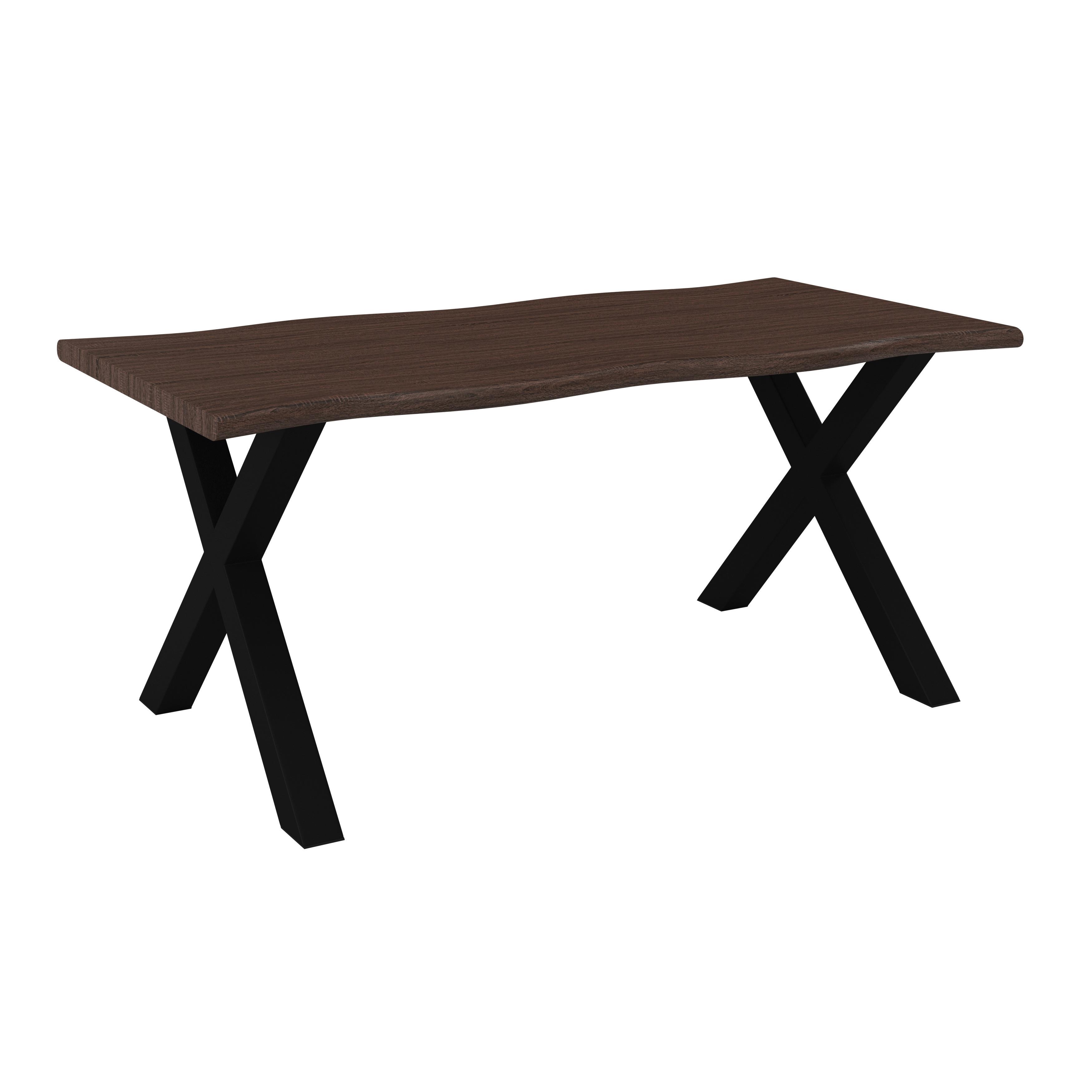 Esstisch Laurel Walnussfarben MDF ca. 180x90x76 cm - Walnussfarben/Schwarz, MODERN, Holzwerkstoff/Metall (180/76/90cm) - Bessagi Home