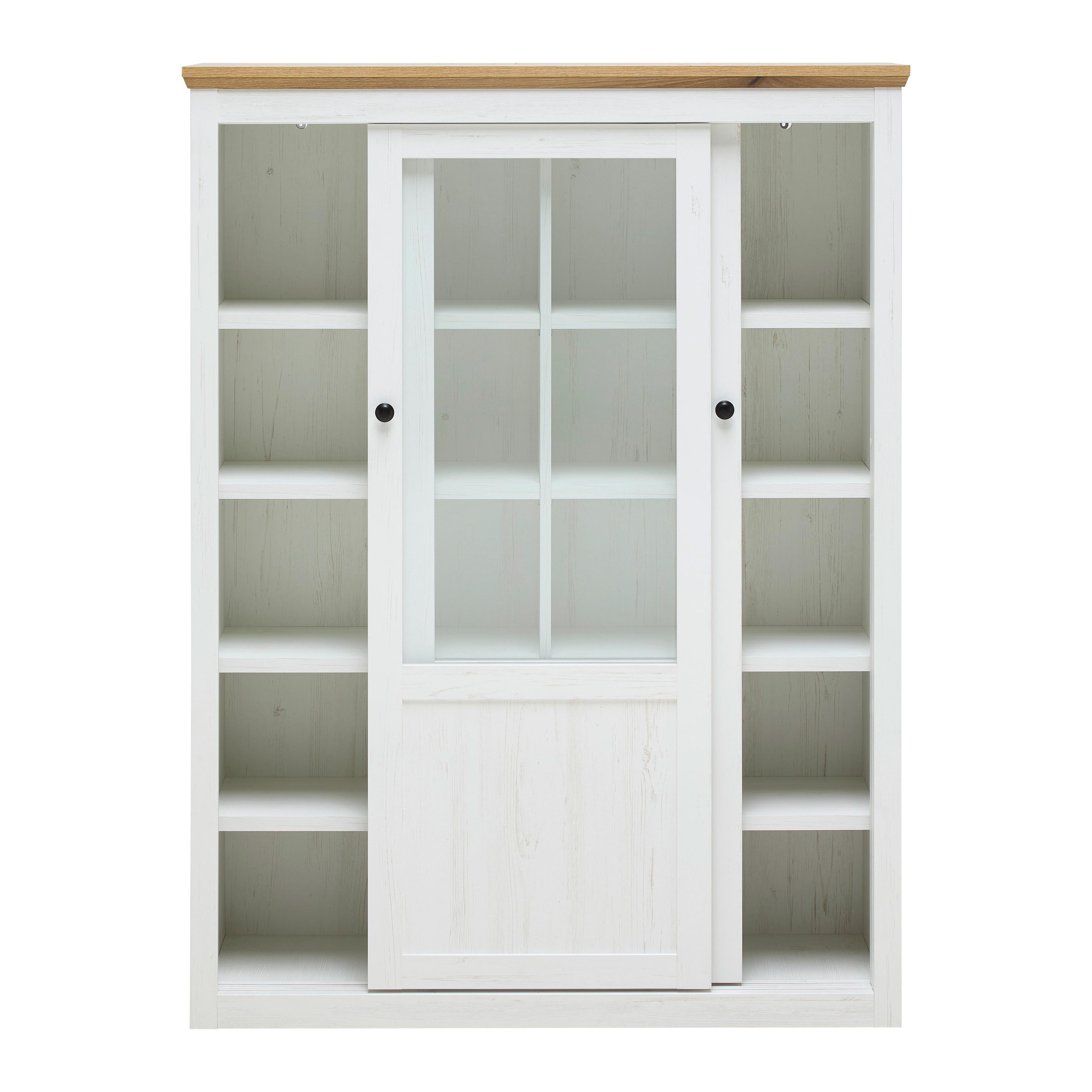 HÖG BYRÅ KORSIKA -EXKLUSIV- - vit/svart, Romantik / Lanthus, metall/trämaterial (105,5/140/43cm) - Mömax