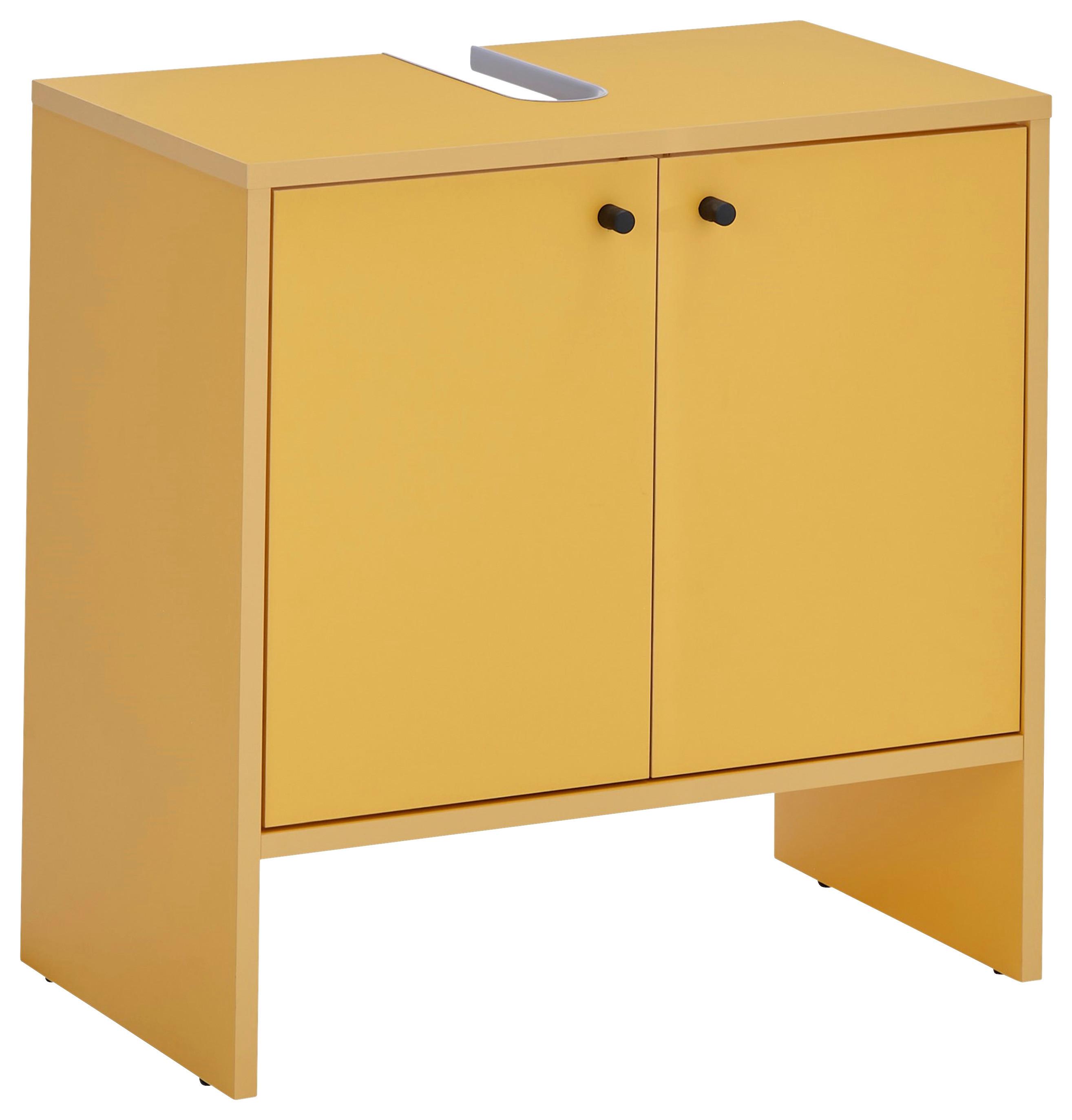 SZAFKA POD UMYWALKĘ KAIRO - czarny/żółty, Modern, materiał drewnopochodny/tworzywo sztuczne (60/60/35cm) - MID.YOU