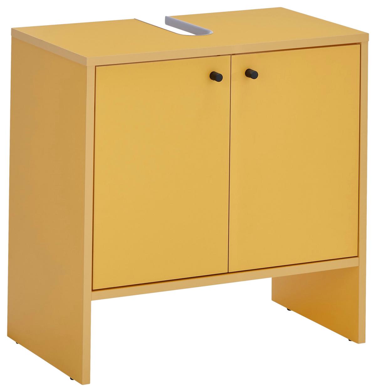 SZAFKA POD UMYWALKĘ KAIRO - czarny/żółty, Modern, materiał drewnopochodny/tworzywo sztuczne (60/60/35cm) - MID.YOU