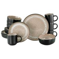 Jedilni Servis Nordic Fjord Beige, 16-Delni - črna/bež, Basics, keramika - Creatable