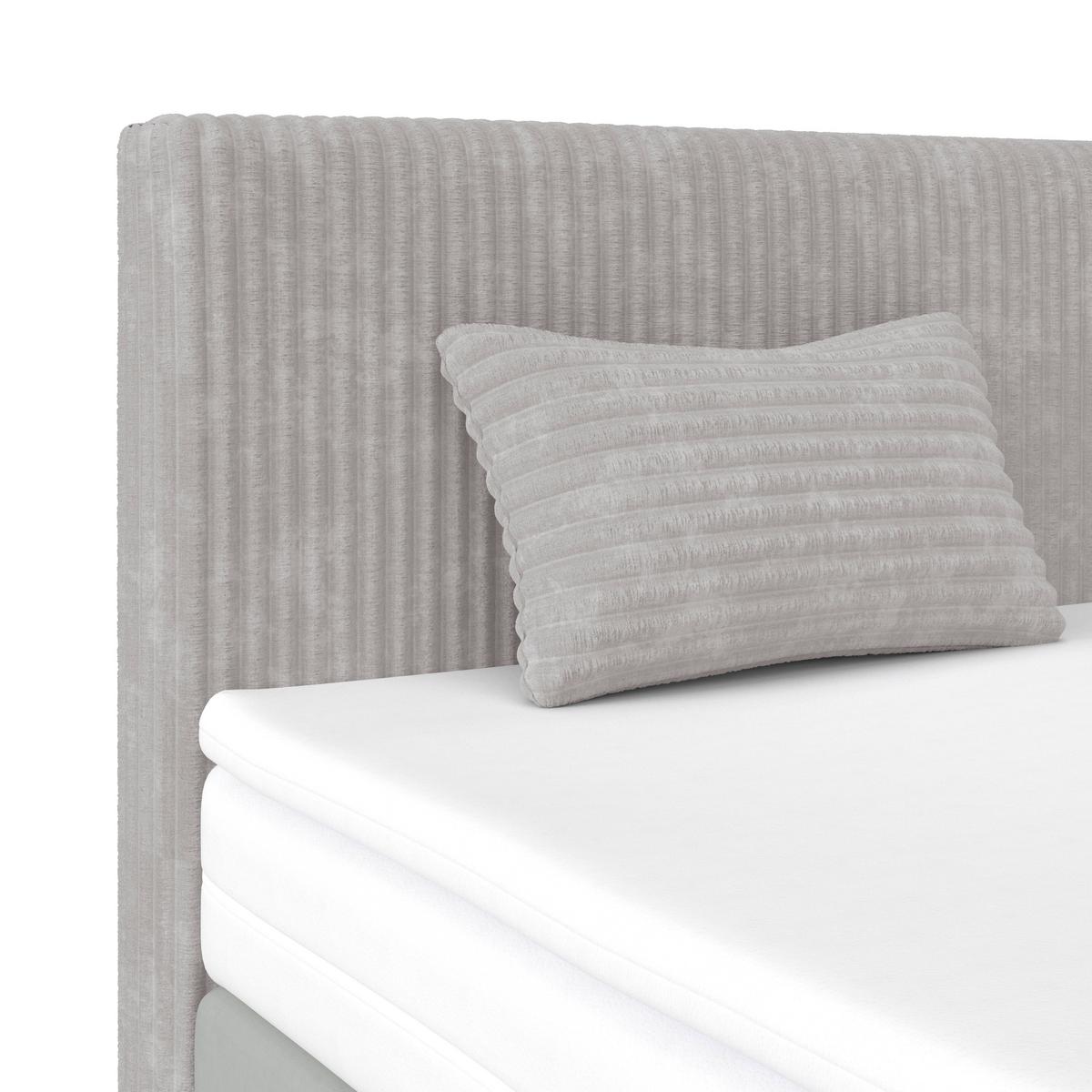 Boxspring Krevet Rossa - srebrne boje/crna, Moderno, drvni materijal/tekstil (160/200cm) - Modern Living