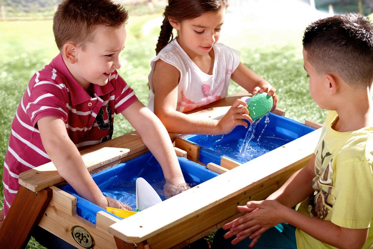 Kinder-Gartentisch Axi Nick Braun Sand-Wassertisch - Braun, Basics, Holz (80/56/90cm) - Ambia Garden