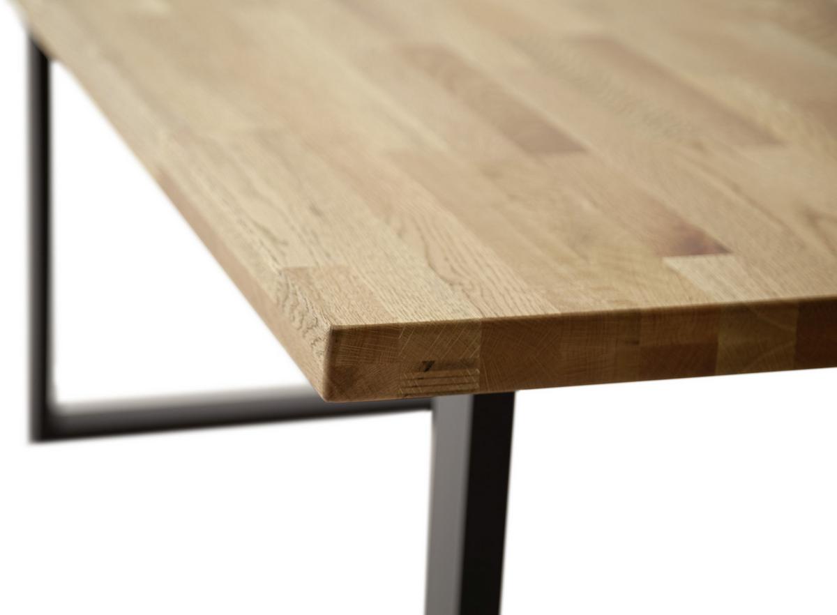 STÓŁ DO JADALNI ZEBALLOS - dąb dziki/czarny, Natur, metal/drewno (160/75/75cm) - Carryhome