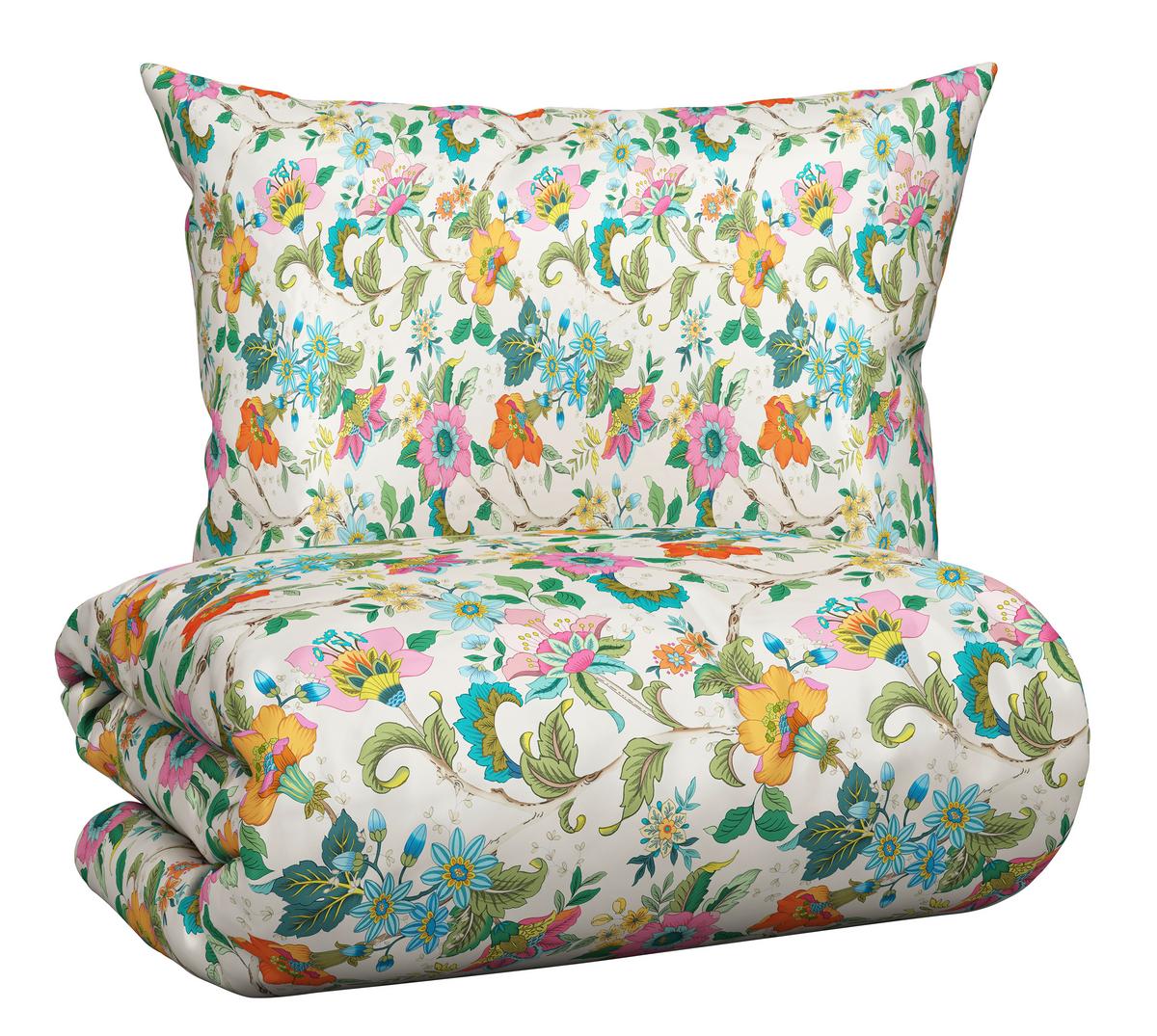 Bettwäsche Kamia Allover XXL Rosa/Türkis ca. 200x220cm - Türkis/Rosa, ROMANTIK / LANDHAUS, Textil (200/220cm) - Mömax