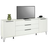 Sideboard in Weiss - Weiss/Schwarz, Modern, Holzwerkstoff/Metall (216/82/45cm) - Mömax