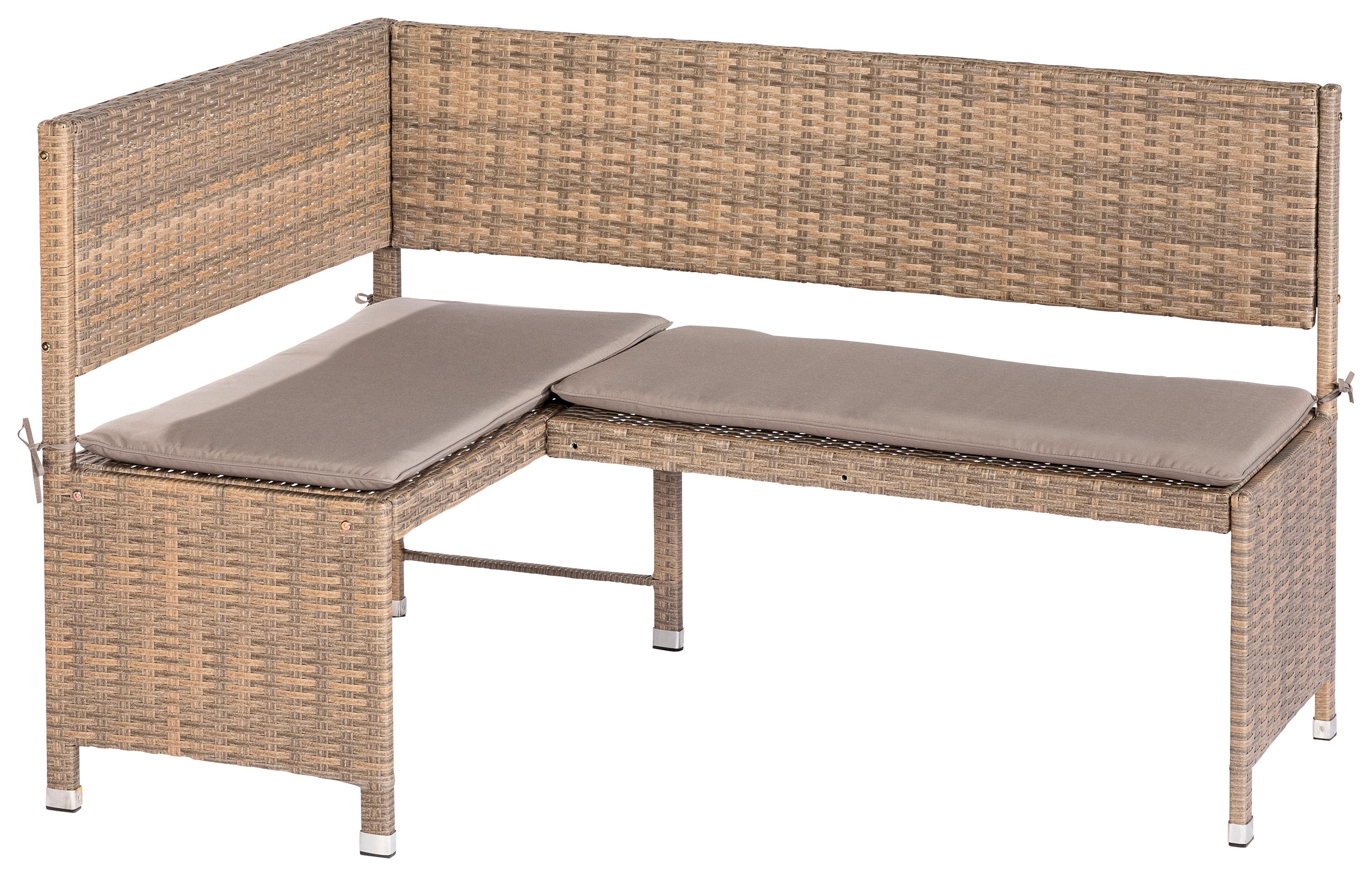Vrtna Klop Jessy, Naravne Barve - barve kapučina/naravne barve, Konvencionalno, kovina/umetna masa (100/148cm) - Gardenson