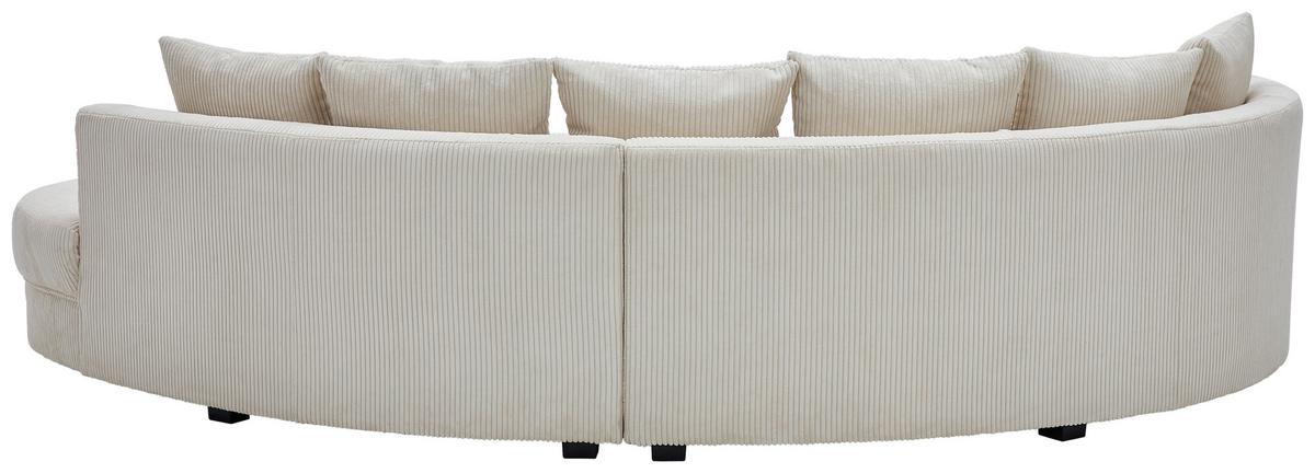 Wohnlandschaft Limoncello beige Cord - Beige/Schwarz, Design, Kunststoff/Textil (300/160cm) - Livetastic
