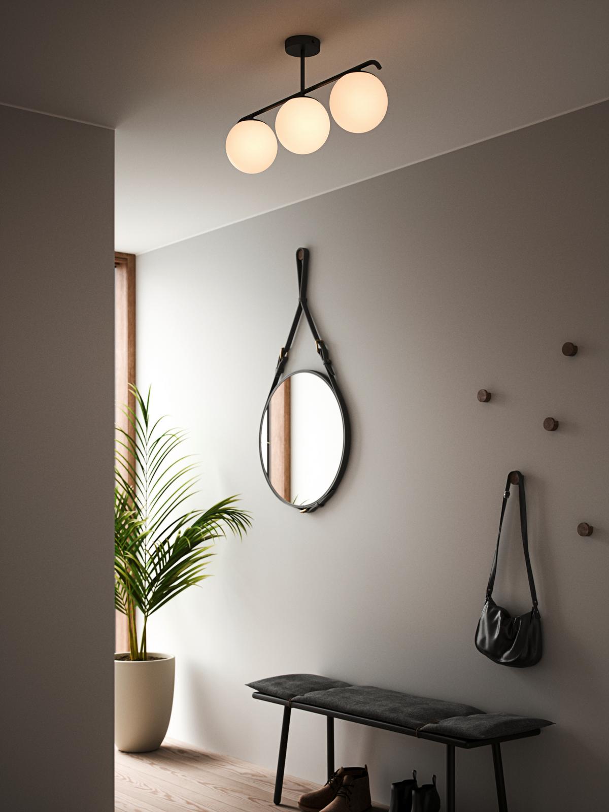 LAMPA SUFITOWA 2010583003 GRANT DELA 3 SW - czarny, Konventionell, metal/szkło (69/14/29cm) - Nordlux