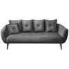 3-Sitzer-Sofa Baggio Grau Velours - Buchefarben/Grau, MODERN, Holz/Textil (236/94/103cm) - Livetastic