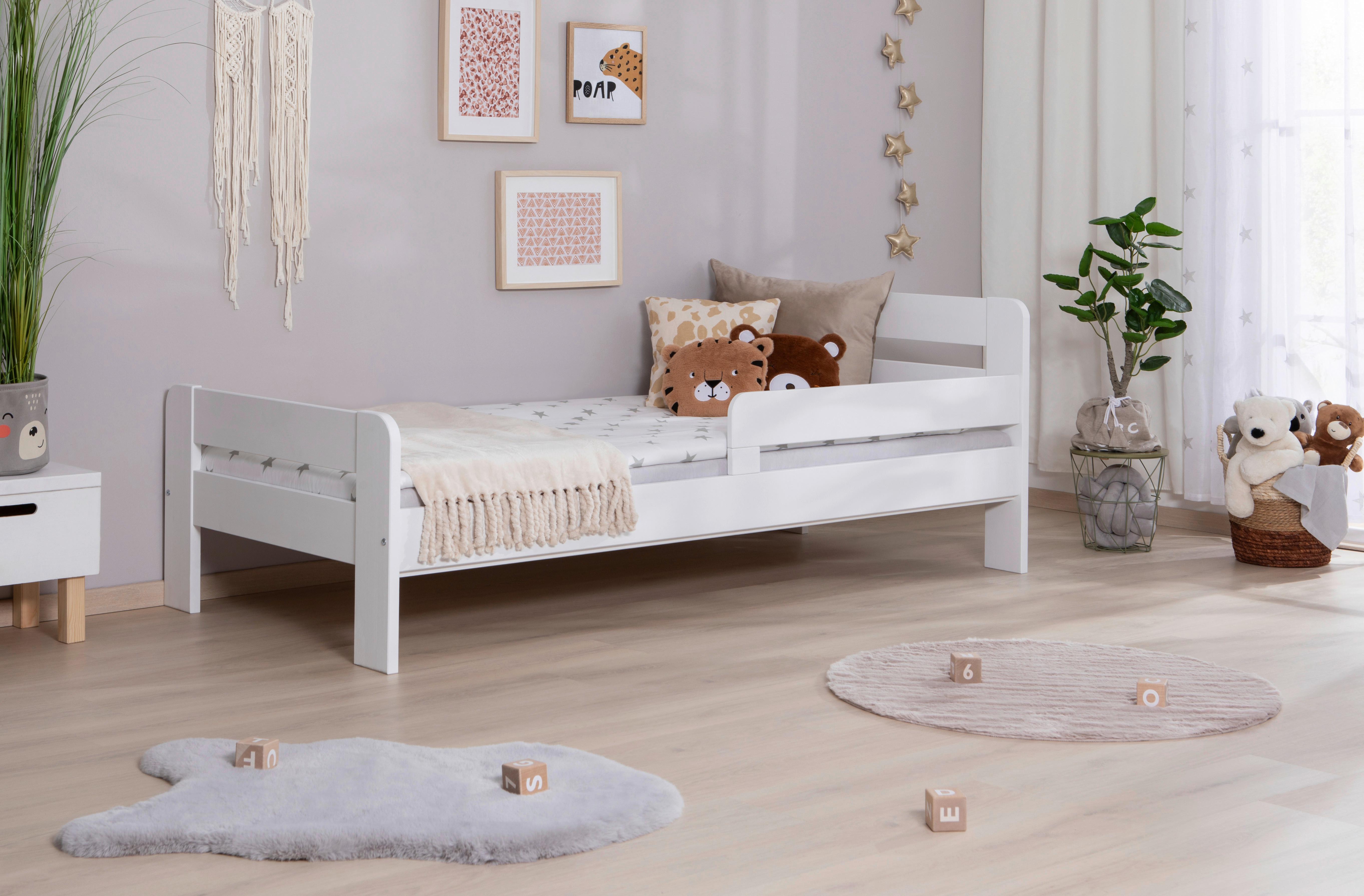 Bett Bennet mit Rausfallschutz ca. 90x200 cm Weiß - Weiß, MODERN, Holz (90/200cm) - MID.YOU