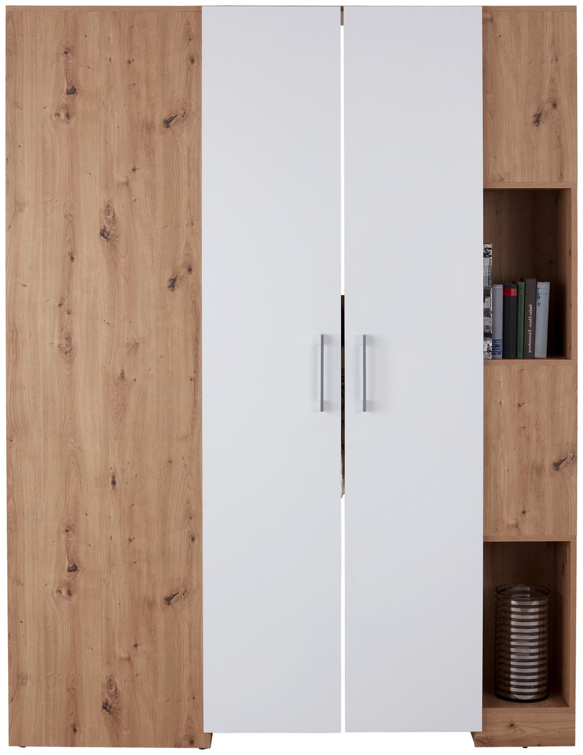 Ormar Kutni Box - bijela/hrast Artisan, Moderno, drvni materijal (150/205/120cm) - Modern Living