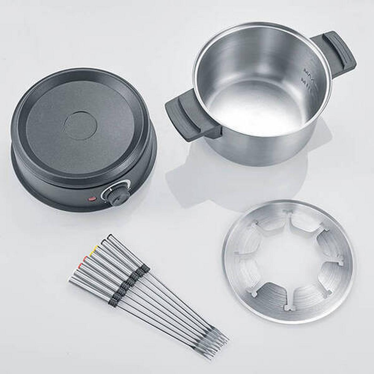 ZESTAW DO FONDUE FO 2470 - czarny, Basics, tworzywo sztuczne/metal (30/23,5/25,5cm) - Severin