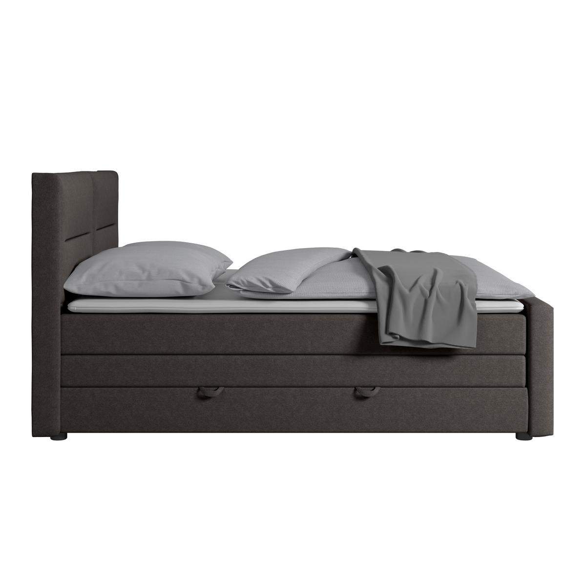 Boxspringbett Kyoto ca. 180x200 cm - Anthrazit, MODERN, Holz/Kunststoff (180/200cm) - MID.YOU