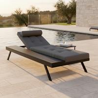 Gartenliege Avolina Dunkelgrau Outdoorstoff/Metall - Grau, MODERN, Kunststoff/Textil (199/30/86cm) - Bessagi Garden