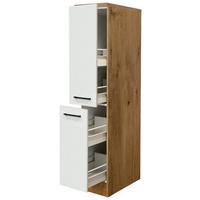 Apothekerschrank Avila Eichefarben/Magnolie - Eichefarben/Magnolie, KONVENTIONELL, Holzwerkstoff/Metall (30/160,6/60cm) - FlexWell