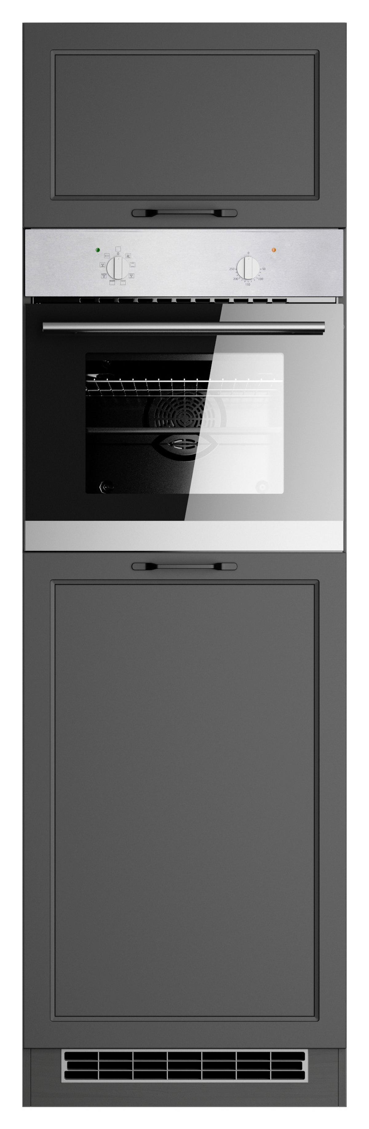 Geräteumbauschrank Meran ca. 60x200x60 cm Grau - Schwarz/Grau, LIFESTYLE, Holzwerkstoff/Metall (60/200/60cm) - Held