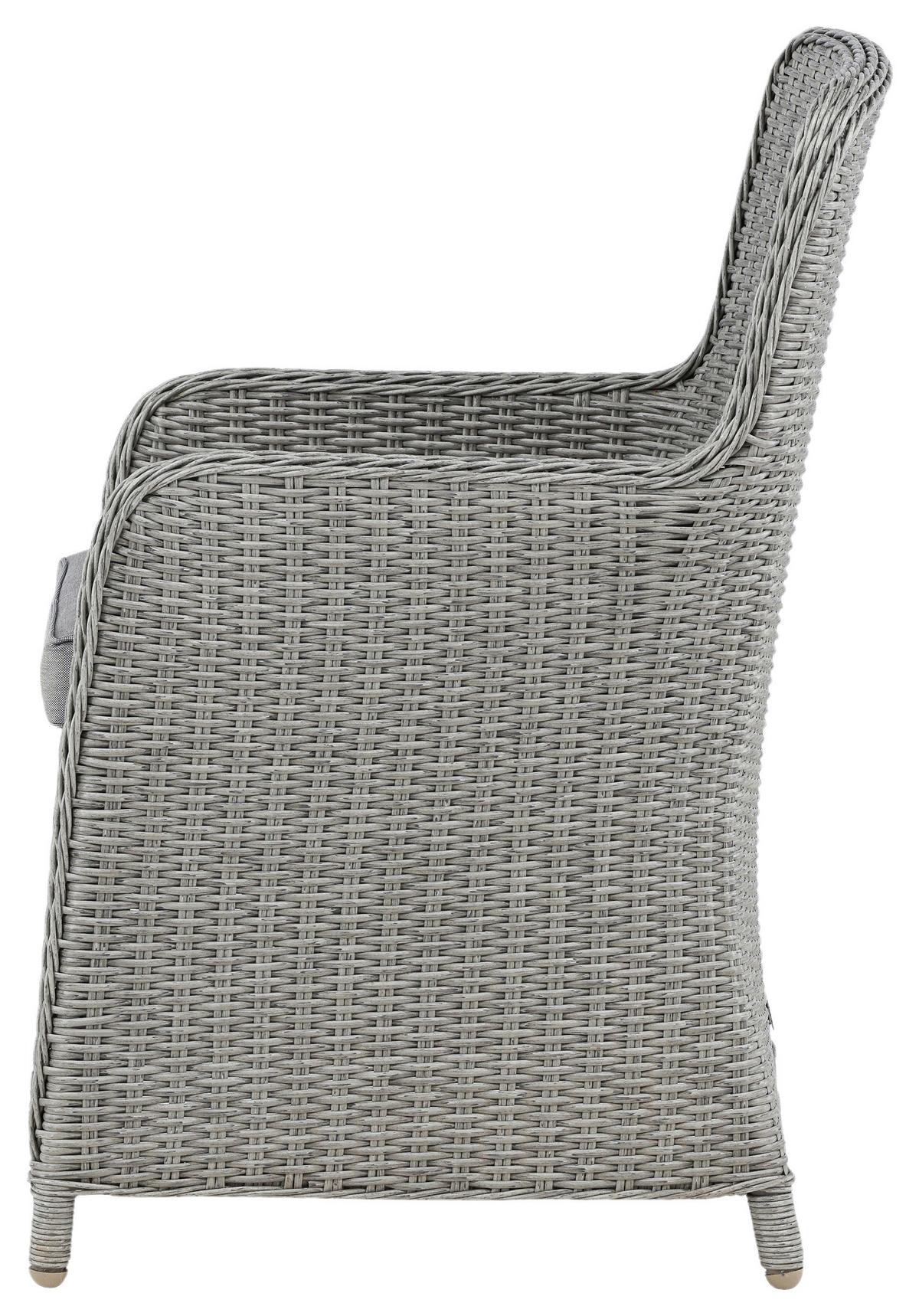 GARTENSTUHL-SET WEMBLEY - Grau, KONVENTIONELL, Kunststoff/Textil (62/94,5/65cm) - Gardenson