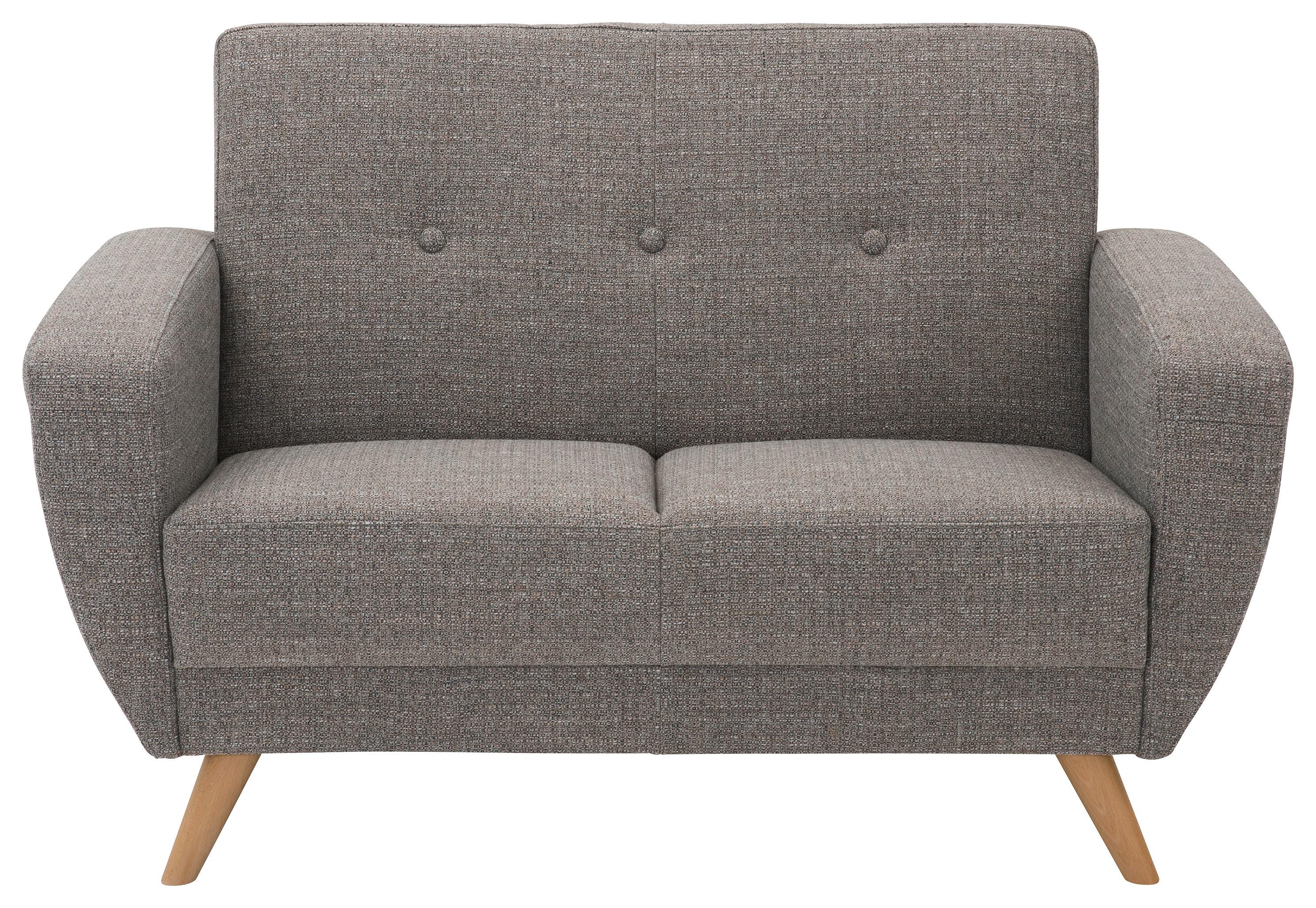 2-SITZER-SOFA JERRY - Naturfarben/Grau, Design, Holz/Textil (136/85/82cm) - Max Winzer