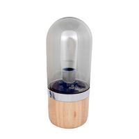 Tischleuchte Tischlampe Malbi 500 - Grau, Trend, Glas/Holz (14/14/33cm) - Kayoom