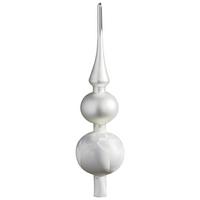 SZPIC CHOINKOWY 036-2040-999 - kolor srebrny/biały, Basics, szkło (31cm) - X-Mas