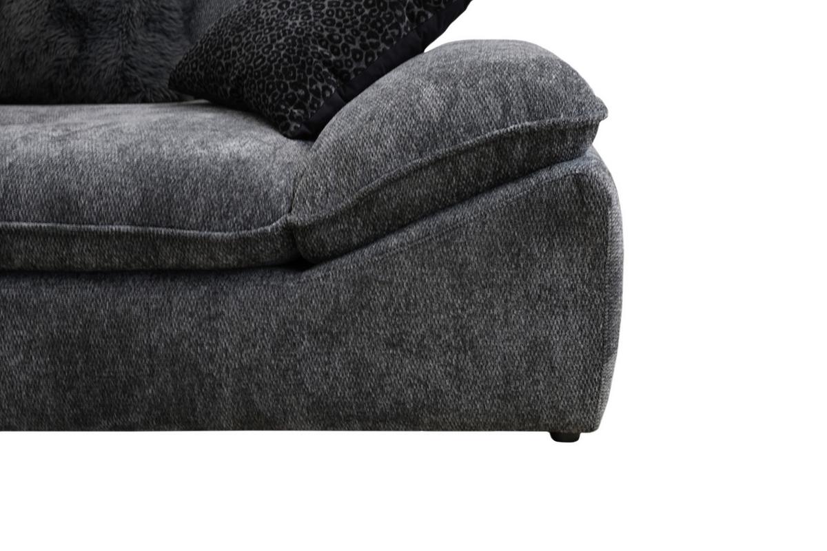 Kutna Garnitura Diun - siva/crna, Trend, tekstil (278/278cm) - Luca Bessoni