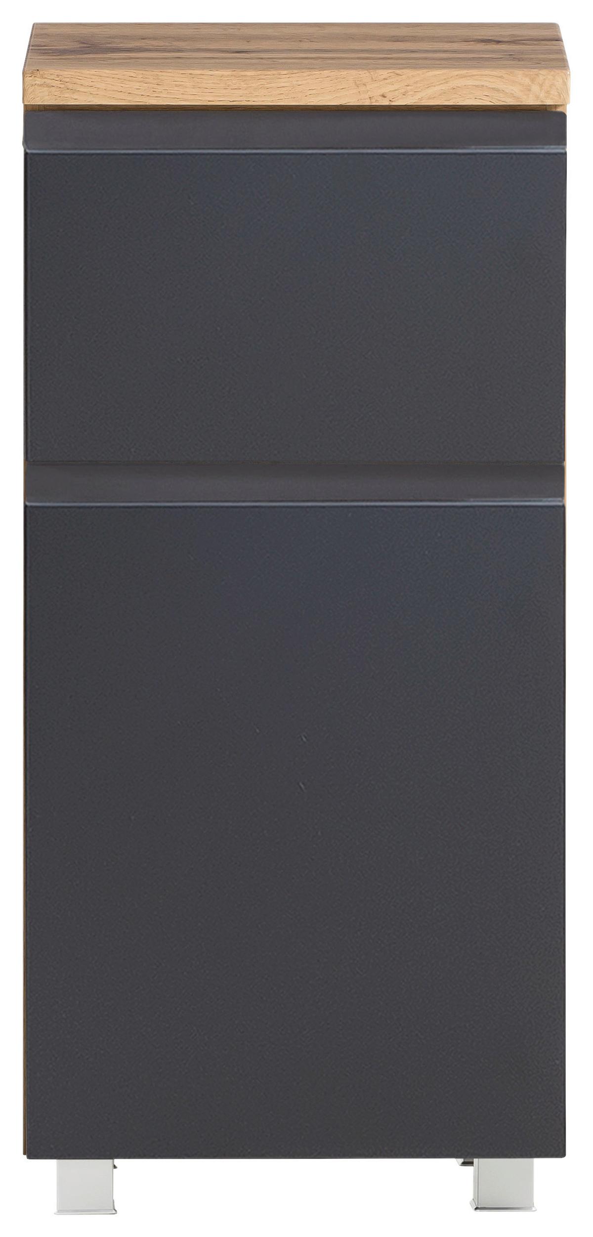 Unterschrank Varese ca. 40x79 cm Grau/Eiche - Eiche Wotan/Grau, MODERN, Holzwerkstoff (40/79/35cm) - Held