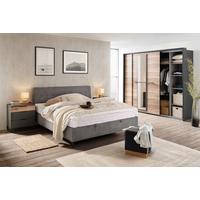 Boxbett Magic in Grau ca. 160x200cm - Schwarz/Grau, KONVENTIONELL, Holzwerkstoff/Kunststoff (160/200cm) - Mömax