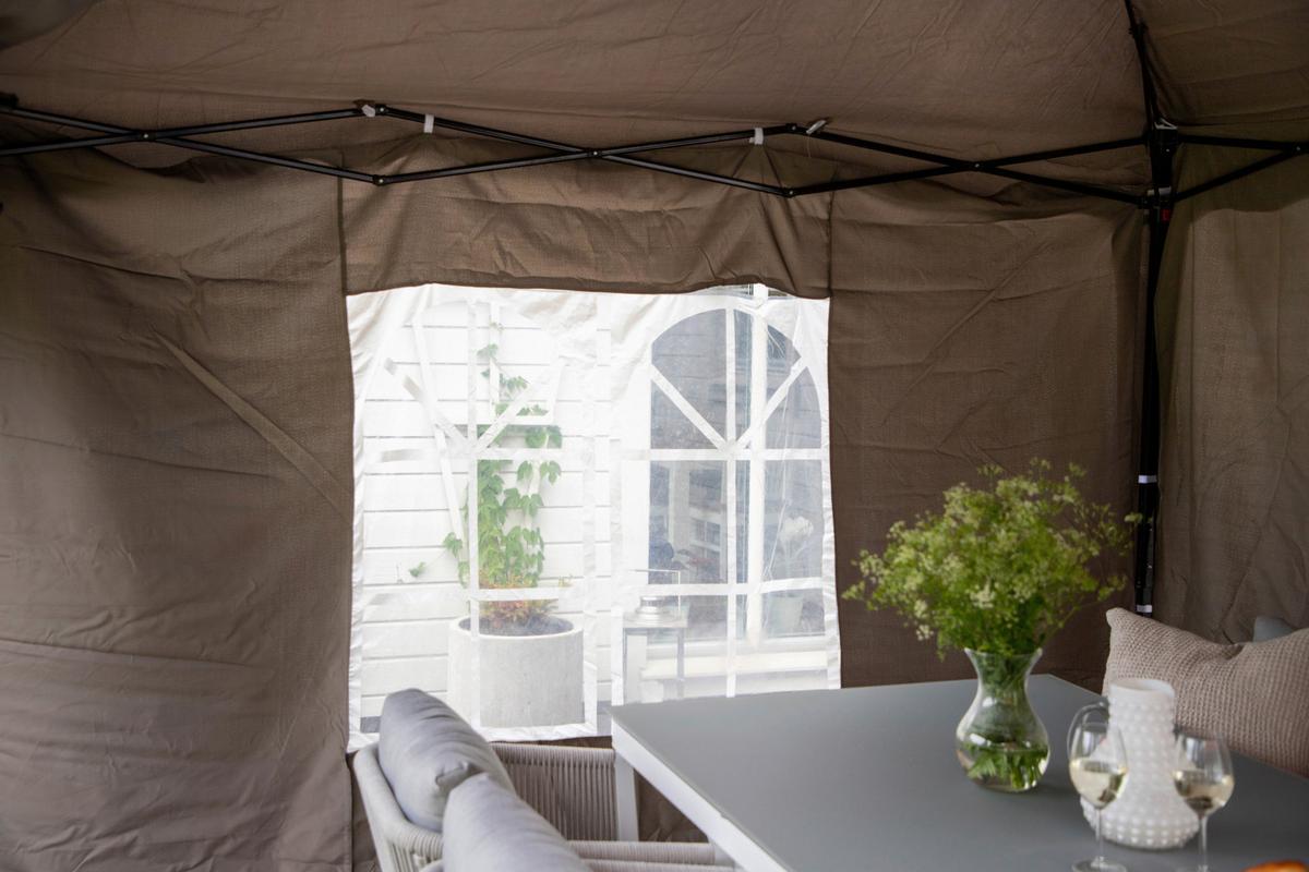Pavillon Easy Up ca. 295x250 cm Braun - Grau, KONVENTIONELL (295/250/295cm) - Gardenson