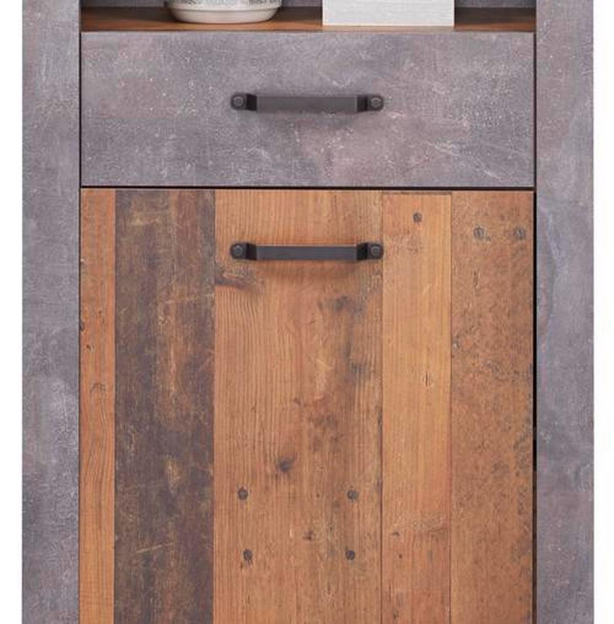 Ormar Ontario - boje hrasta/tamno siva, Trend, drvni materijal/plastika (71,4/200/41,5cm) - Modern Living