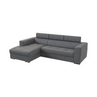 Sarokkanapé Ágyfunkcióval Go - szürke, Konventionell, bőr/faalapú anyag (174/274cm)