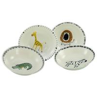 Set Otroških Posodic Safari, 4-Delni - večbarvno/sivobela, Basics, keramika (18,5cm) - Creatable