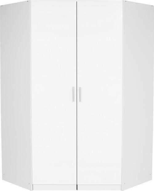 Kotna Omara Celle - bela/barve aluminija, Moderno, umetna masa/leseni material (117/197/117cm) - Premium Living