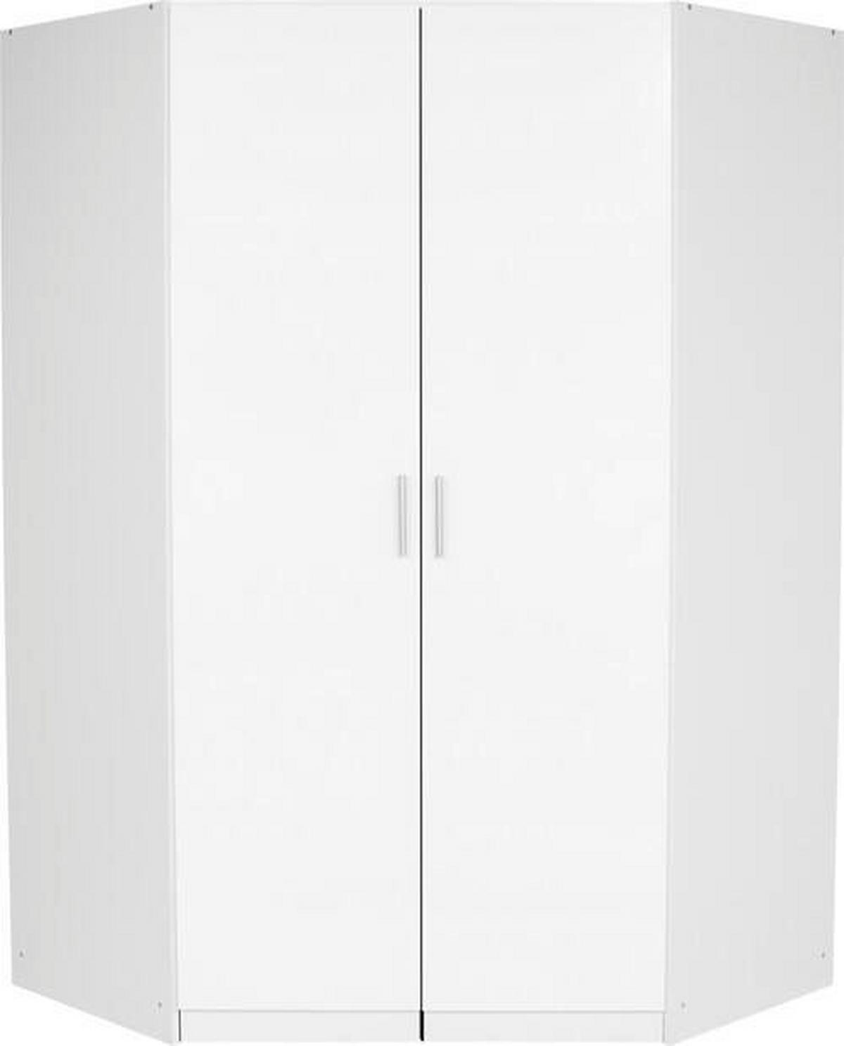 Ormar Kutni Celle - bijela/bijela visoki sjaj, Moderno, drvni materijal/plastika (117/197/117cm) - Modern Living