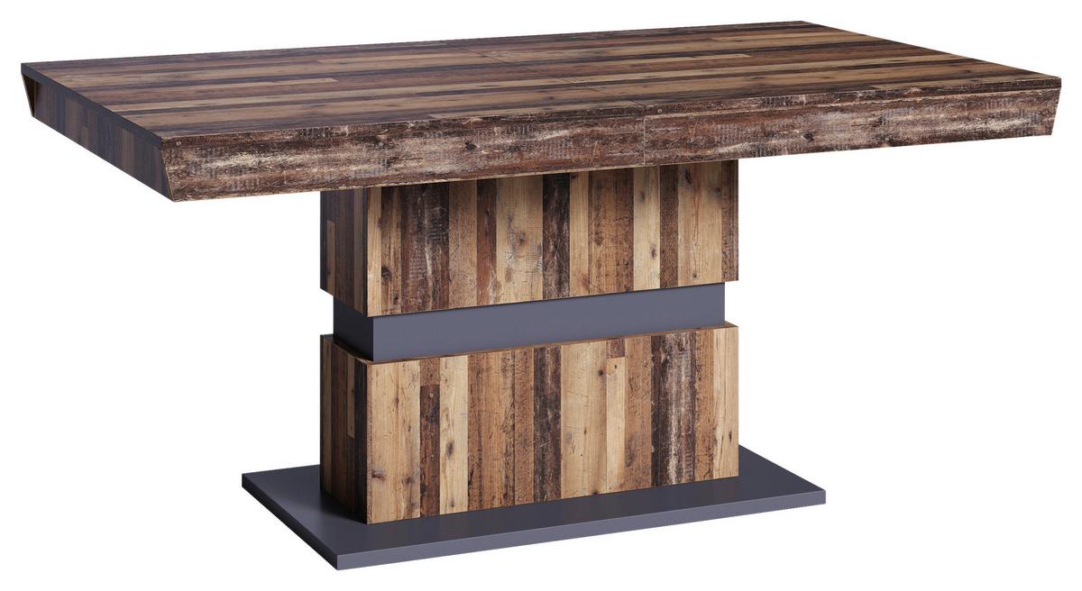 Esstisch ''Matthew'', Anthrazit/Alteiche - Alteiche/Anthrazit, KONVENTIONELL, Holzwerkstoff (140/90/75cm) - MID.YOU