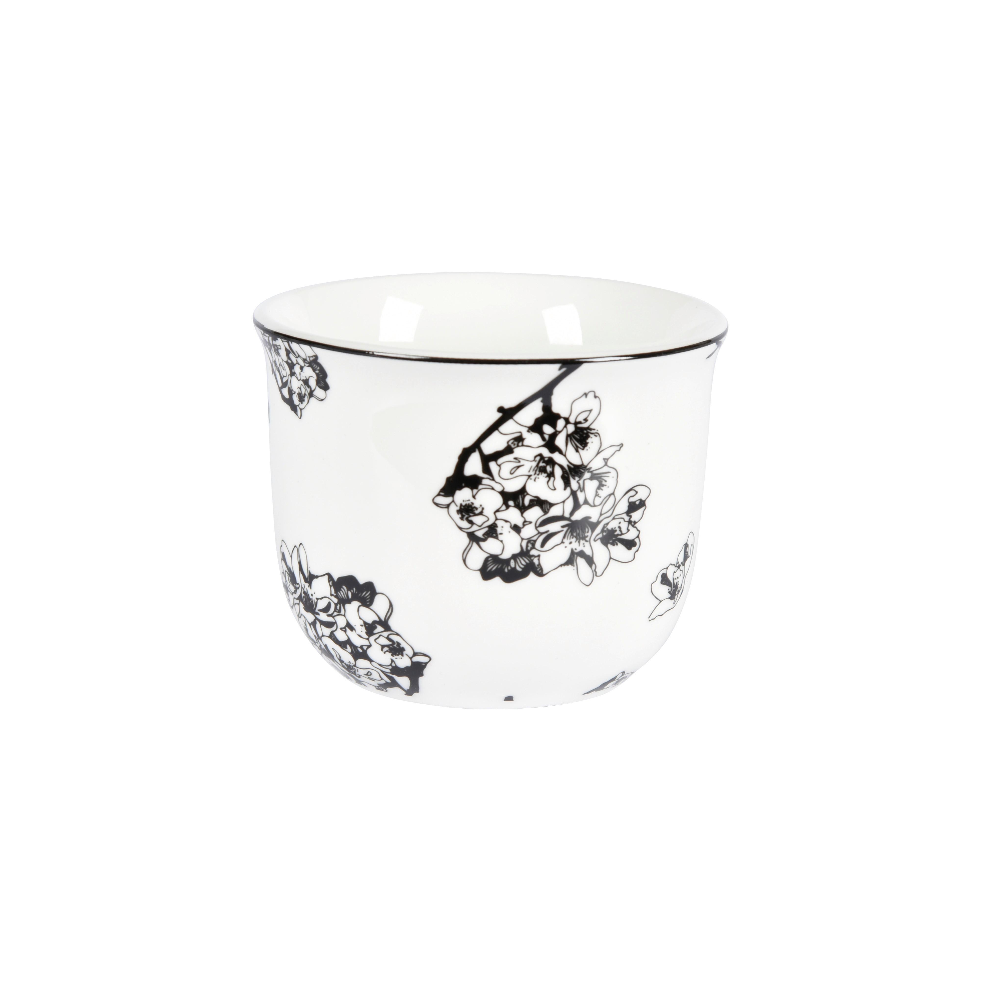 Teetasse Shiva aus Porzellan ca. 190ml - Schwarz/Weiß, LIFESTYLE, Keramik (8,3/6,5cm) - Premium Living
