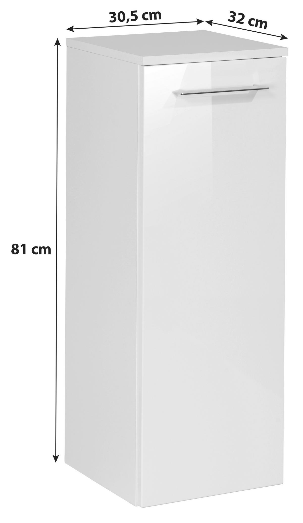 Midischrank B.Perfekt Eichefarben hängend - Eichefarben/Silberfarben, MODERN, Glas/Holzwerkstoff (30,5/81/32cm) - MID.YOU