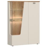 VITRINA CUT OUT - cașmir/culoare lemn stejar, Modern, sticlă/material pe bază de lemn (95/140/40cm) - Premium Living