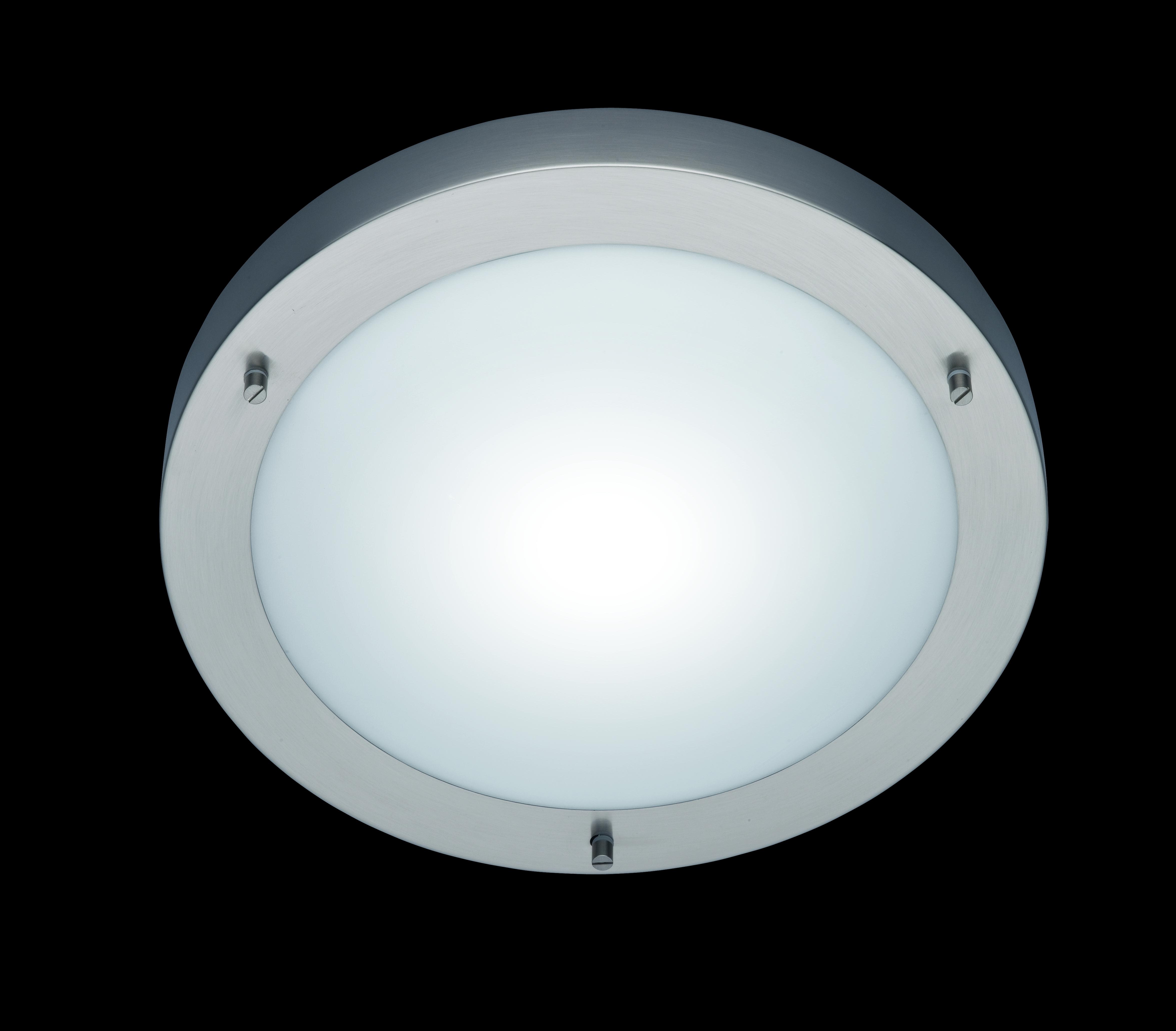 Badezimmer-Deckenleuchte Condus in Weiß/Nickel max. 60W - Weiß/Nickelfarben, Basics, Glas/Metall (31,5/8,0cm) - Trio Leuchten