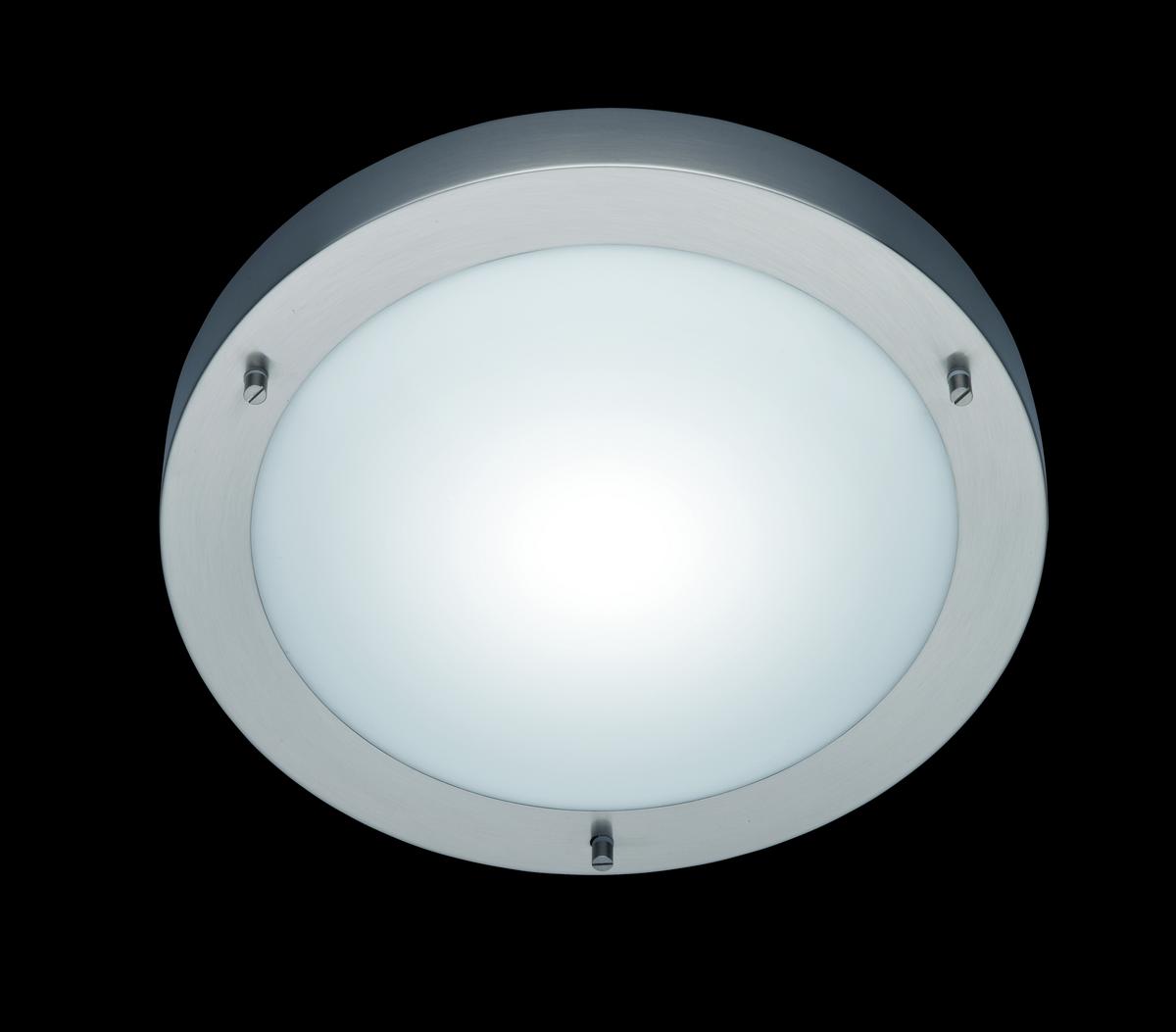 Badezimmer-Deckenleuchte Condus in Weiß/Nickel max. 60W - Weiß/Nickelfarben, Basics, Glas/Metall (31,5/8,0cm) - Trio Leuchten
