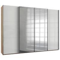 Ormar S Kliznim Vratima Level 36 D - boje hrasta/bijela visoki sjaj, Moderno, drvni materijal/metal (300/216/65cm) - Modern Living