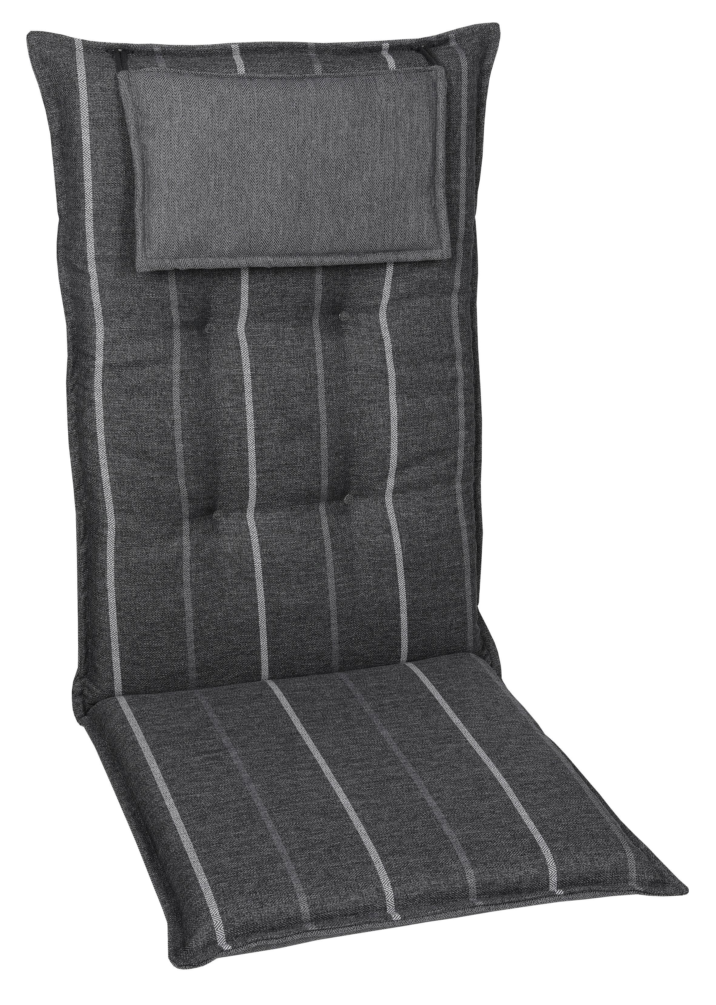 PODUSZKA NA FOTEL 23524 - antracytowy/szary, Design, tkanina (50/7/120cm) - Mömax