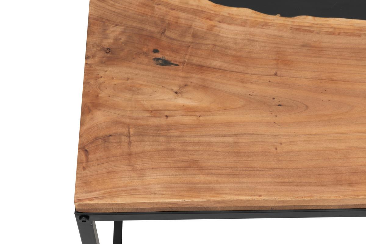 STOLIK KAWOWY LAWA - naturalny/czarny, Lifestyle, metal/drewno (60/51/60cm) - Livetastic