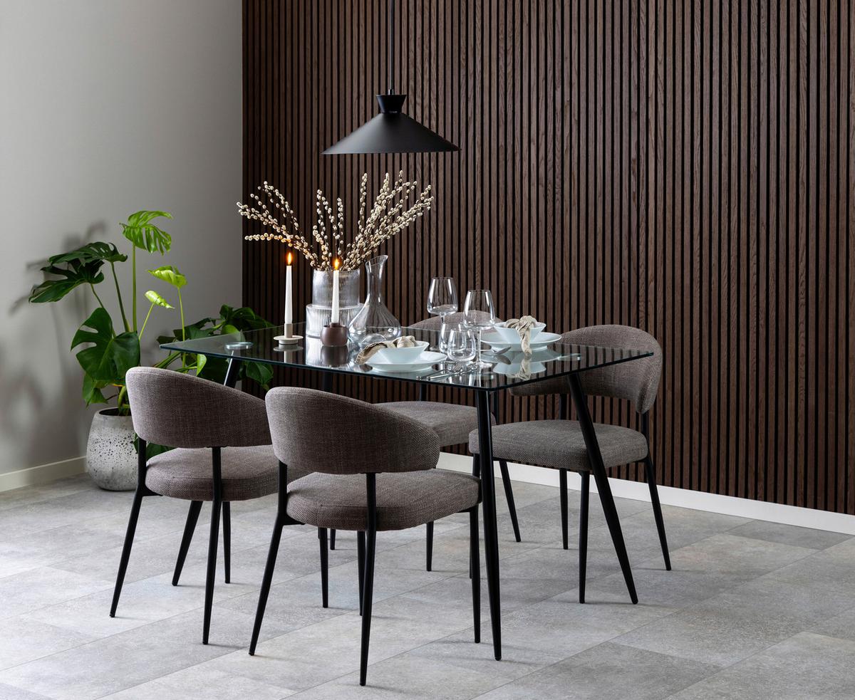 KRZESŁO EDINA - jasnoszary/czarny, Trend, metal/tkanina (56/77/55cm) - MID.YOU