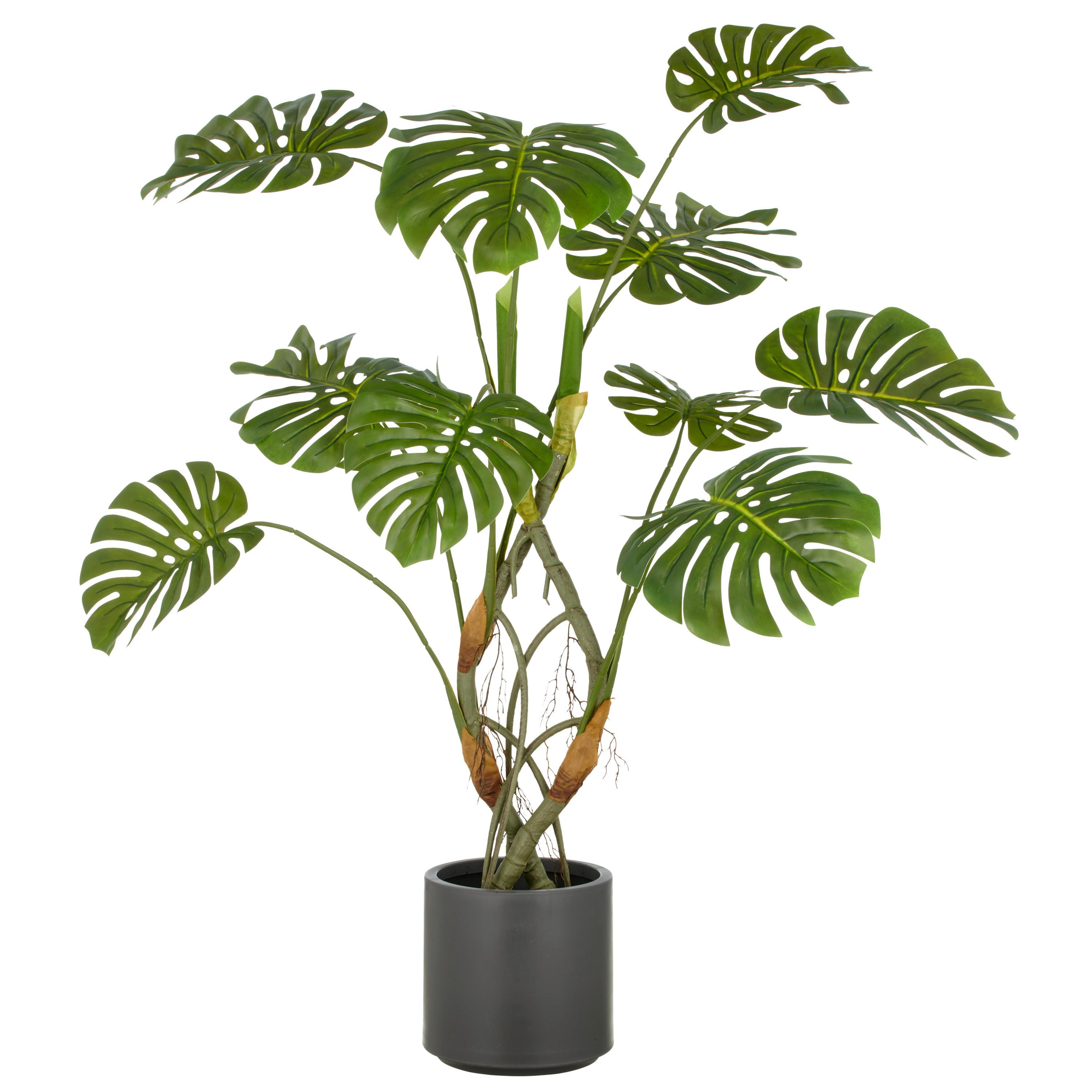 Kunstpflanze Split Philodendron Grün ca. 120cm - Braun/Grau, Basics, Kunststoff (120cm) - P & B