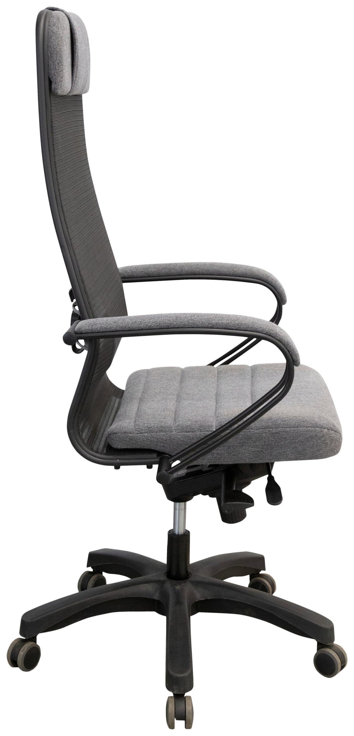 Chefsessel Zora I Comfort in Dunkelgrau - Dunkelgrau/Schwarz, MODERN, Textil/Metall (68/124-134/71cm) - Premium Living