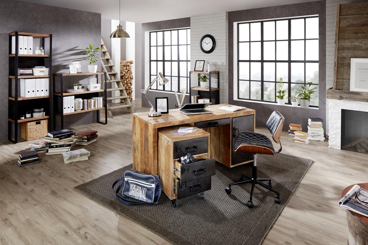 Schreibtisch aus Mangoholz Massiv - Lifestyle, Holz (150/76/62cm) - Premium Living