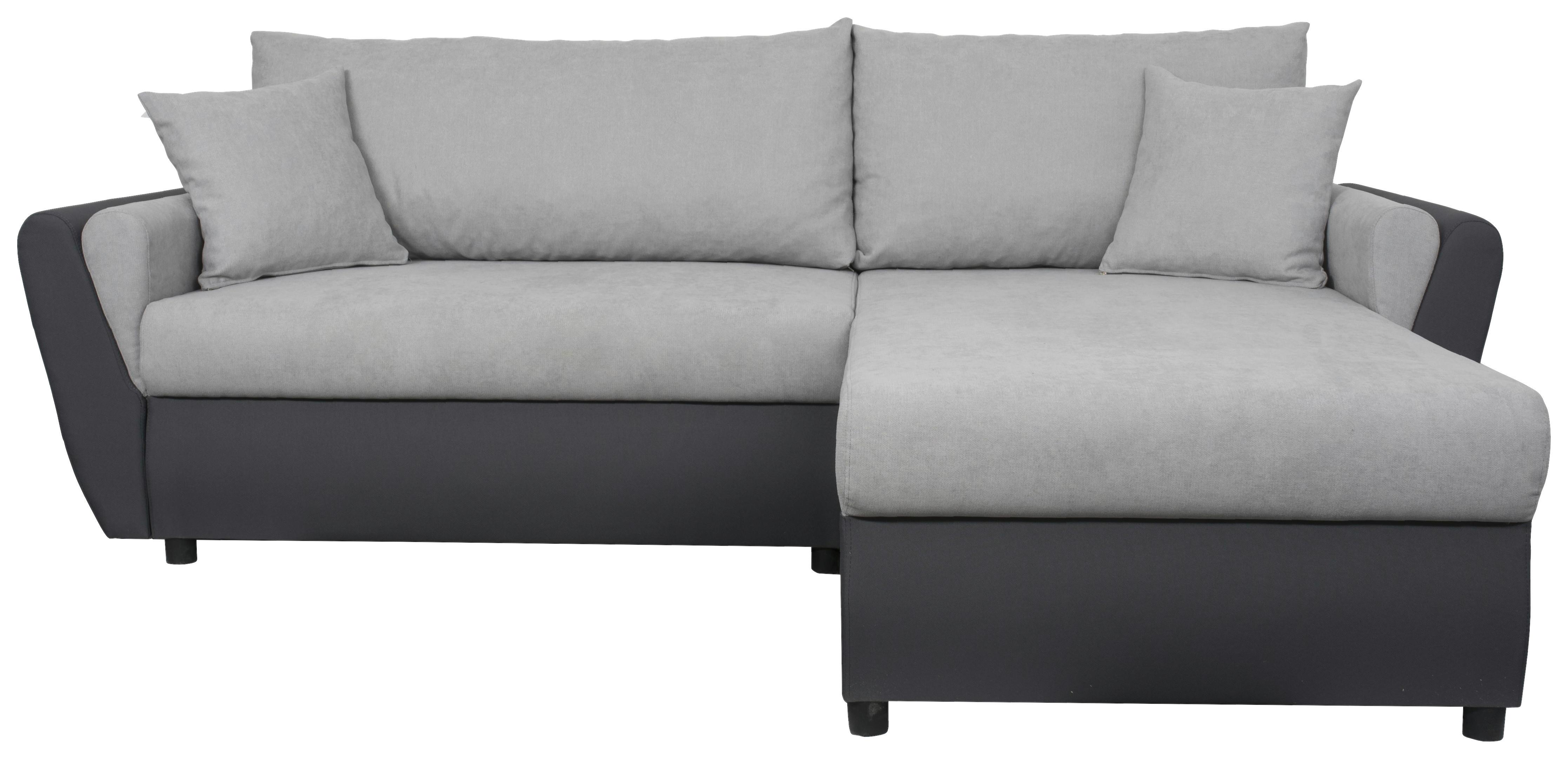 Sedežna Garnitura Lugano 2, Siva, Ležišče, Predal - siva/črna, Konvencionalno, umetna masa/tekstil (229/86/167cm) - Mömax